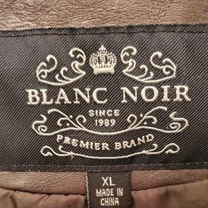 Blanc Noir Faux Leather Moto Jacket